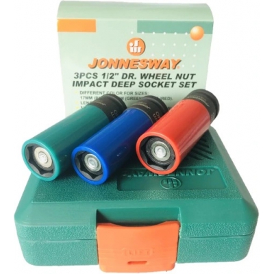 Bộ khẩu tháo ốc chuyên dùng vặn tắc kê xe ô tô gồm 3 chi tiết Model: S22A4103MS hãng Jonnesway