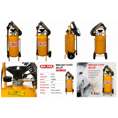 Bình bọt tuyết 25 lít MAFRA P0458 – Thiết bị tạo bọt rửa xe chuyên nghiệp