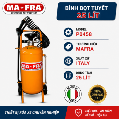 Bình bọt tuyết 25 lít MAFRA P0458 – Thiết bị tạo bọt rửa xe chuyên nghiệp