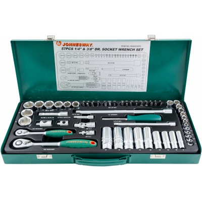 Bộ khẩu lục giác hoa thị vặn 3/8 và 1/4 56 chi tiết model:S04H3157SP